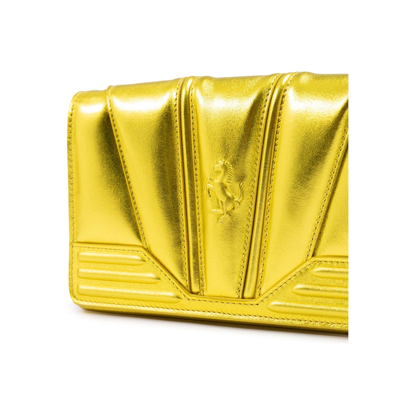 Ferrari Metal Yellow GT patent leather bag with chain FE8056121179042