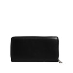 Dolce & Gabbana Black Calfskin Leather Logo Zip Around Continental Wallet BAG4699