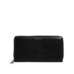 Dolce & Gabbana Black Calfskin Leather Logo Zip Around Continental Wallet BAG4699