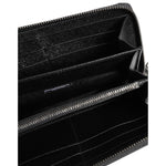 Dolce & Gabbana Black Leather #DGFAMILY Zipper Continental Mens Wallet BAG4686