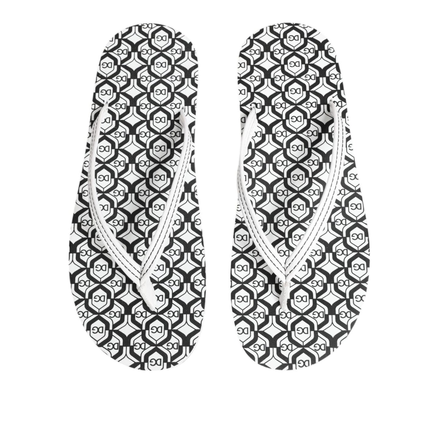 Dolce & Gabbana Black White Logo Beachwear Flats Slipper Shoes MV7896-44
