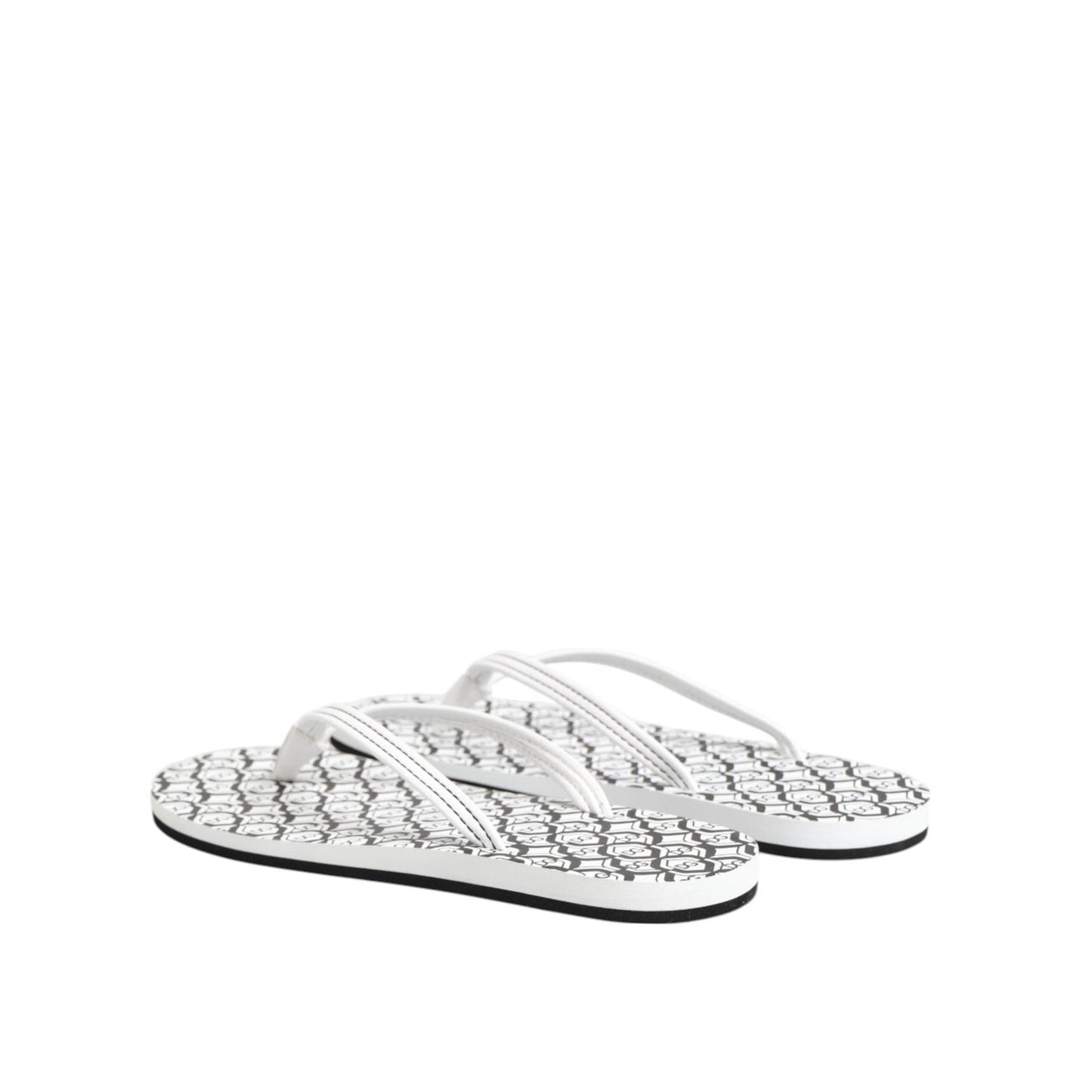 Dolce & Gabbana Black White Logo Beachwear Flats Slipper Shoes MV7896-44