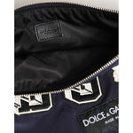 Dolce & Gabbana Blue DG Logo Patch Embellished Pouch Clutch Men Borse Bag