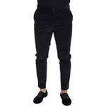 Dolce & Gabbana Black Stretch Cotton Slim Trousers Chino Pants PAN74257-50