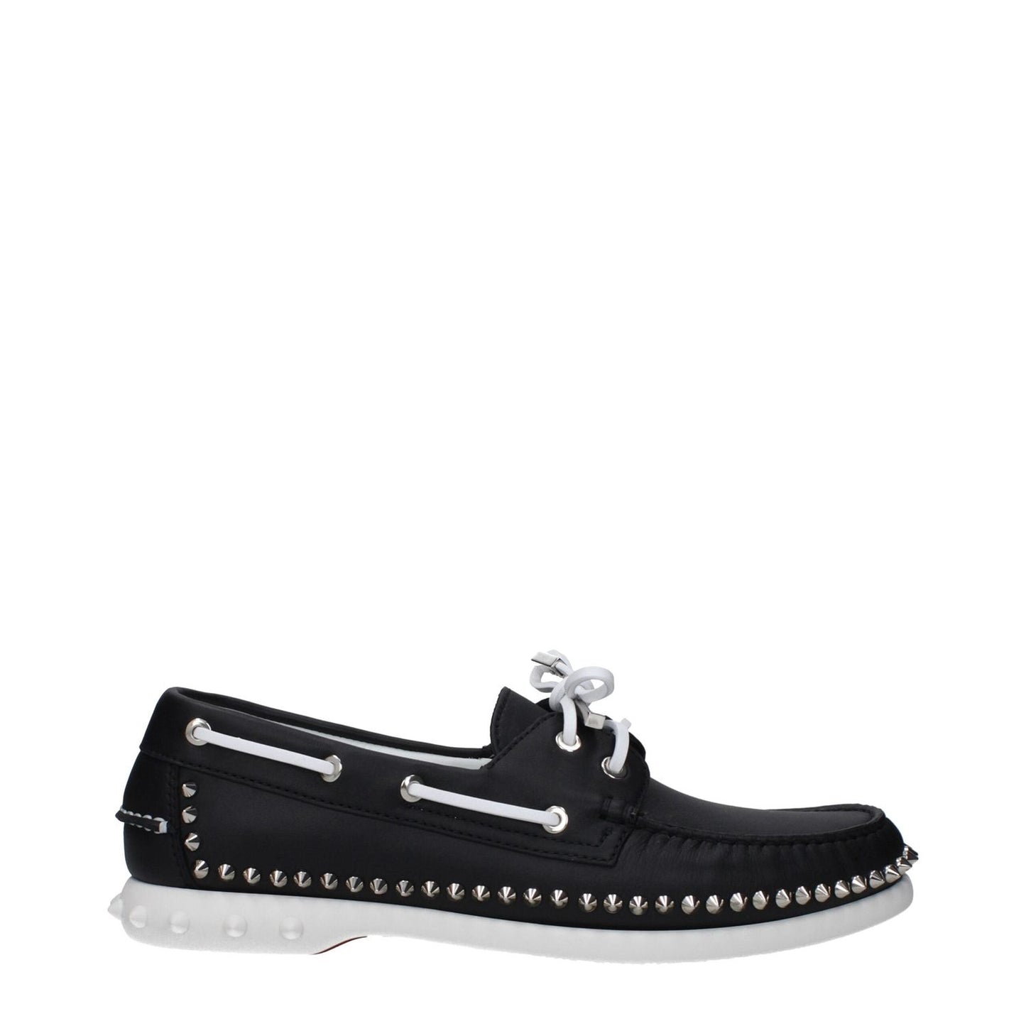 Christian Louboutin Black Leather Slip-On Loafers LO-9489379197193-EU41/US8