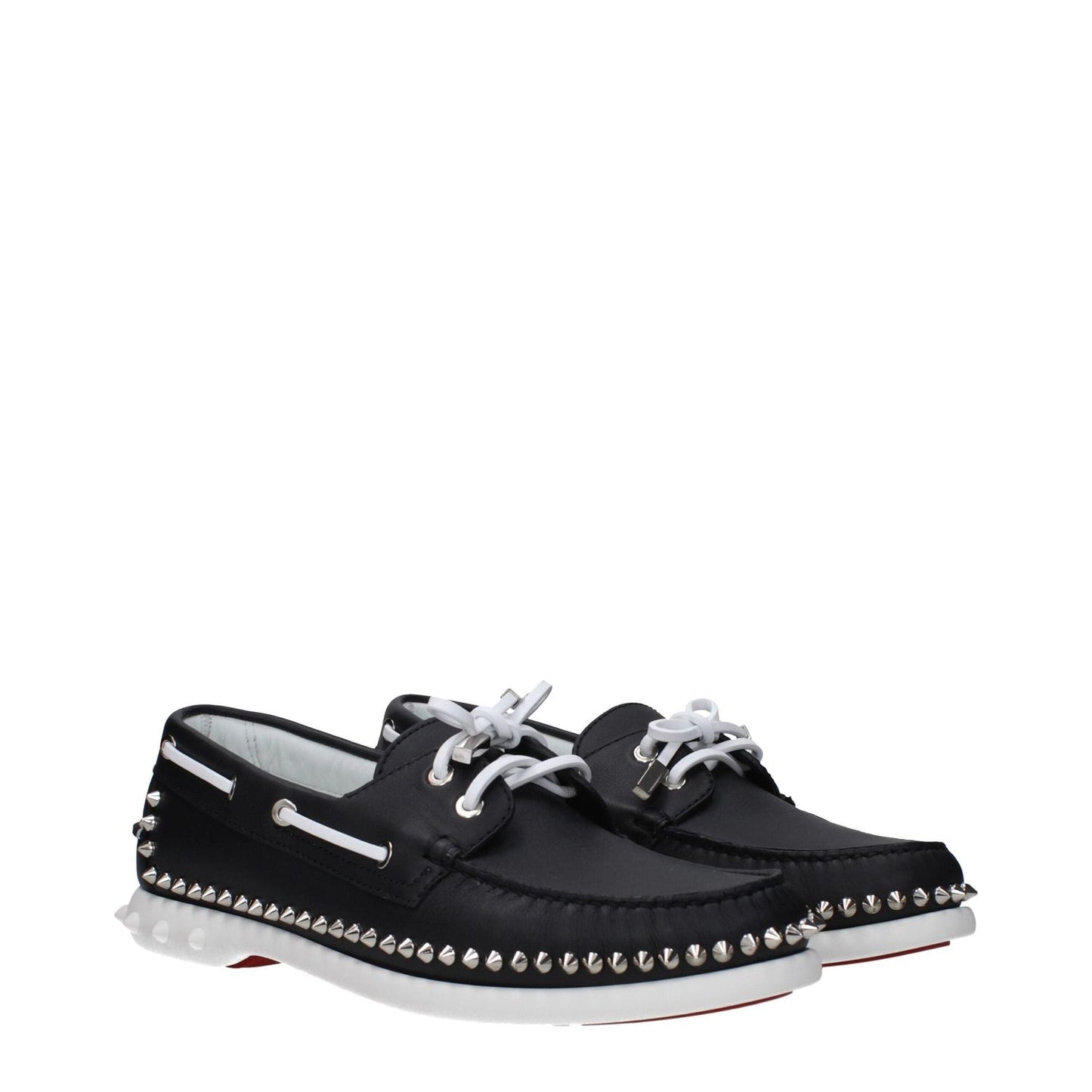 Christian Louboutin Black Leather Slip-On Loafers LO-9489379197193-EU41/US8