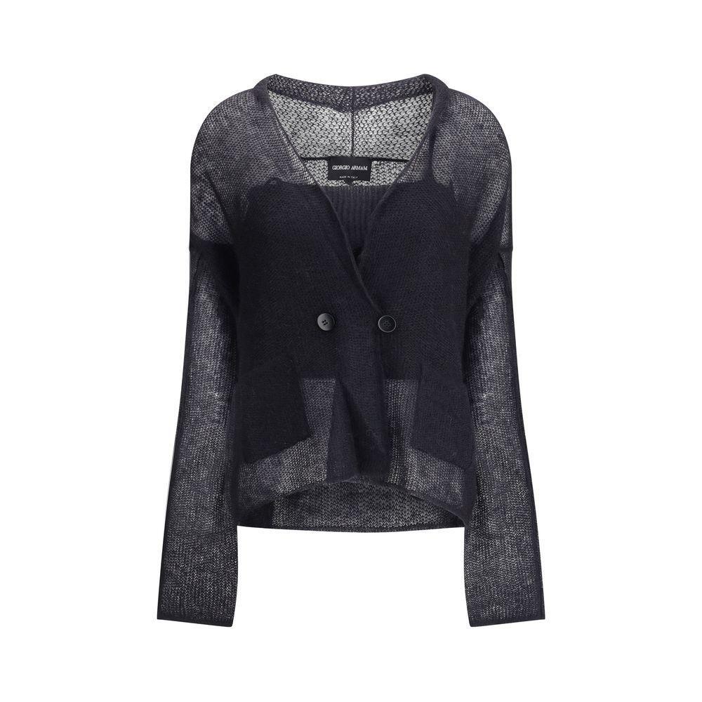 Giorgio Armani Double-breasted cardigan and top in a wool and mohair blend Twin-set GI-GW002229UC001-IT44 | L