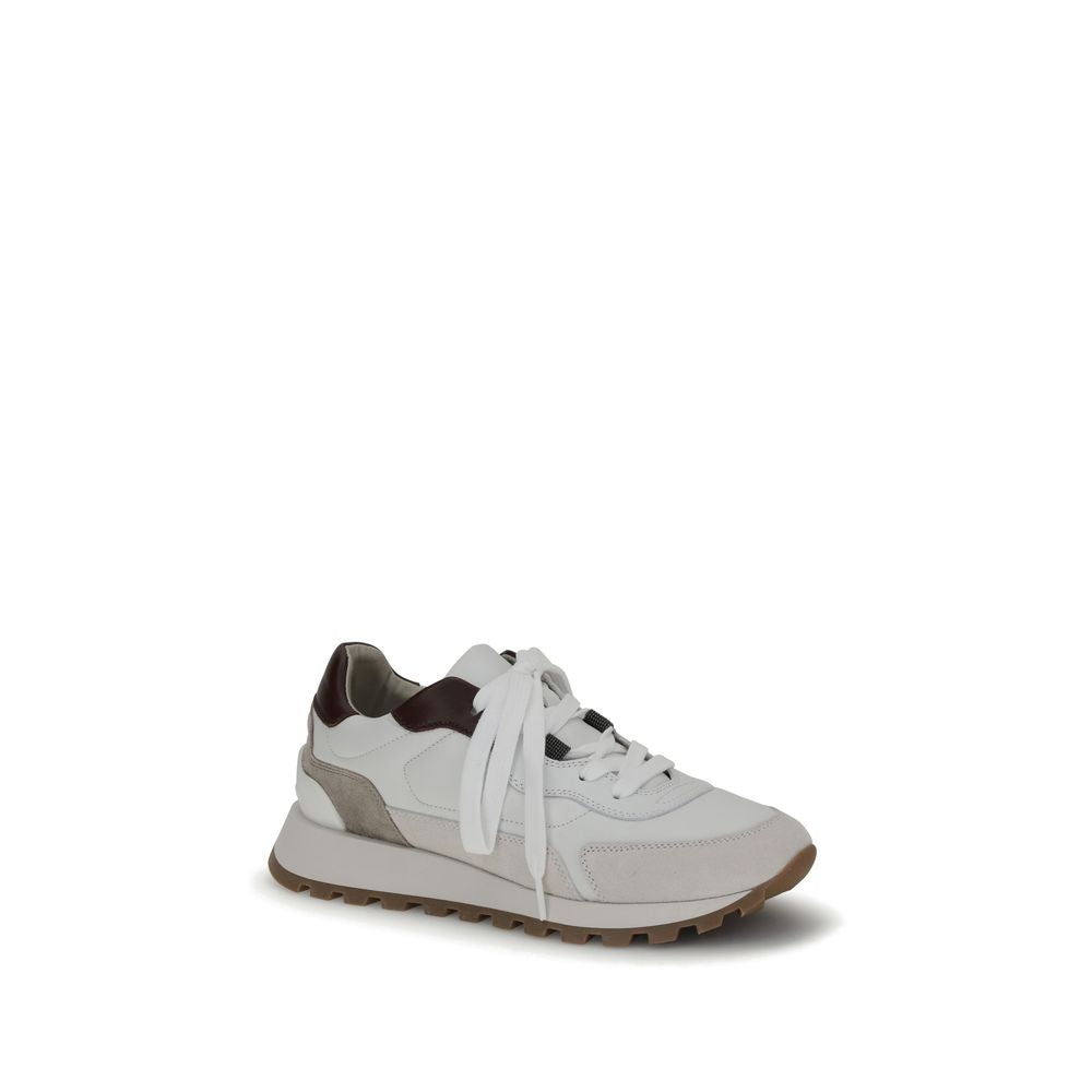 Brunello Cucinelli Leather Sneakers with shiny details BR-MZGSG3028C7592-EU36/US6