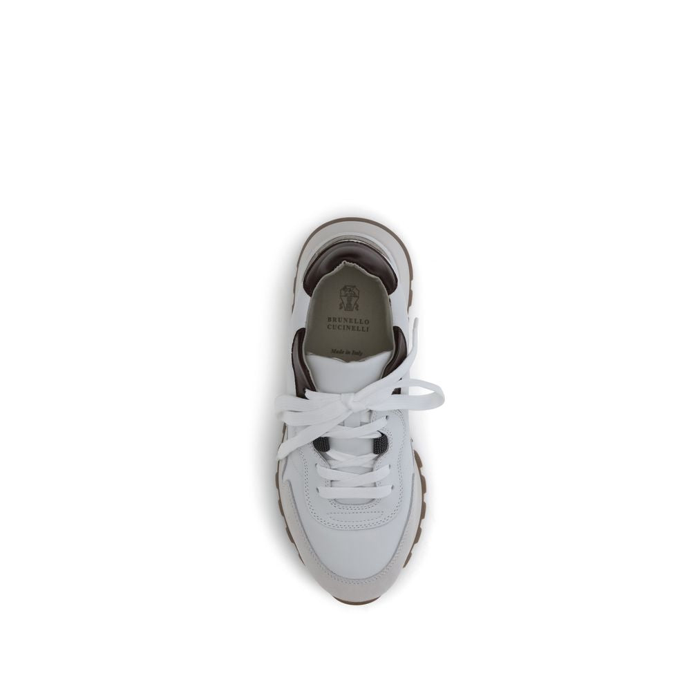 Brunello Cucinelli Leather Sneakers with shiny details BR-MZGSG3028C7592-EU36/US6