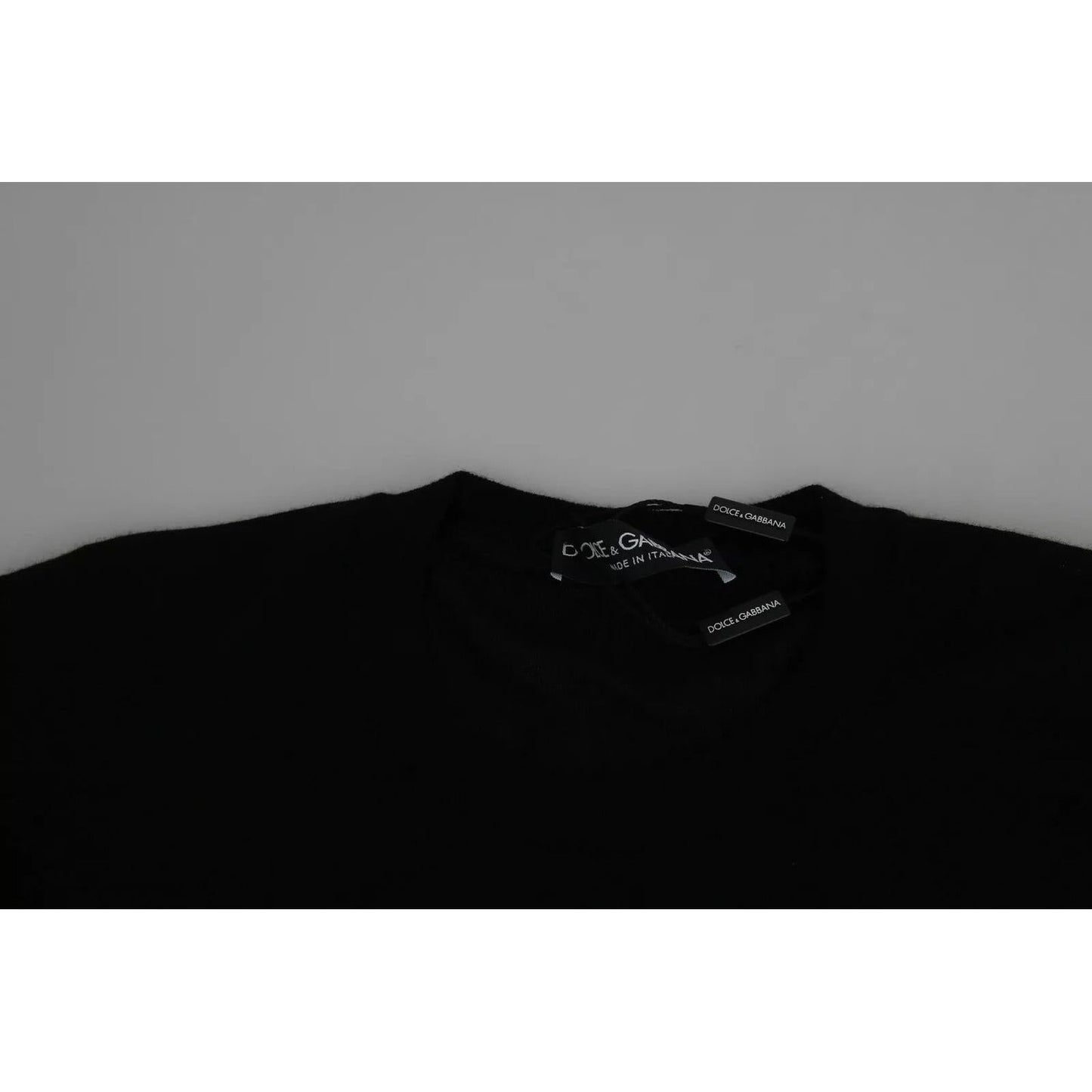 Dolce & Gabbana Black Cashmere Crewneck Pullover Sweater TSH5563-44