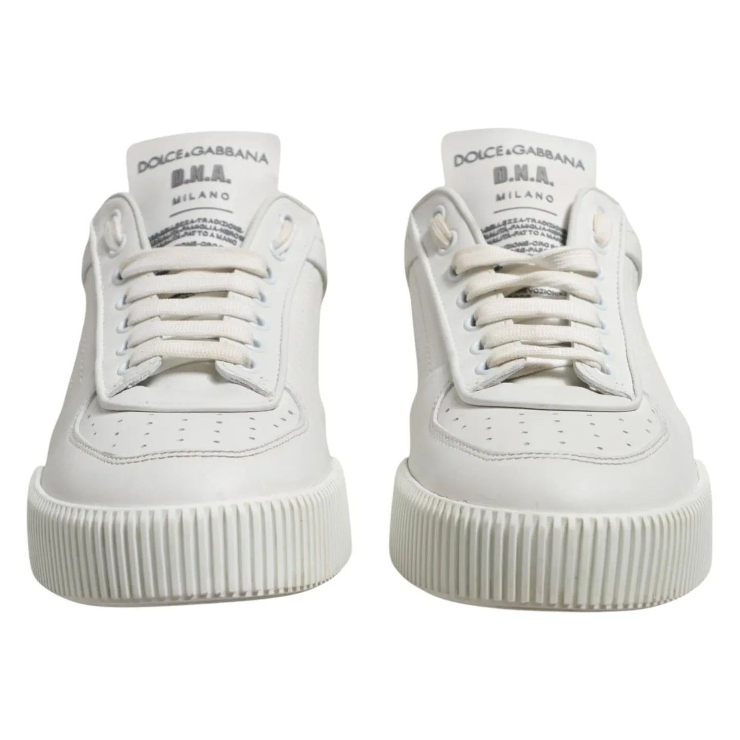 Dolce & Gabbana White Miami Leather Low Top Men Sneakers Shoes MV7788-40