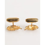 Dolce & Gabbana Gold 925 Sterling Silver Crystal Leaf Accessory Cufflink