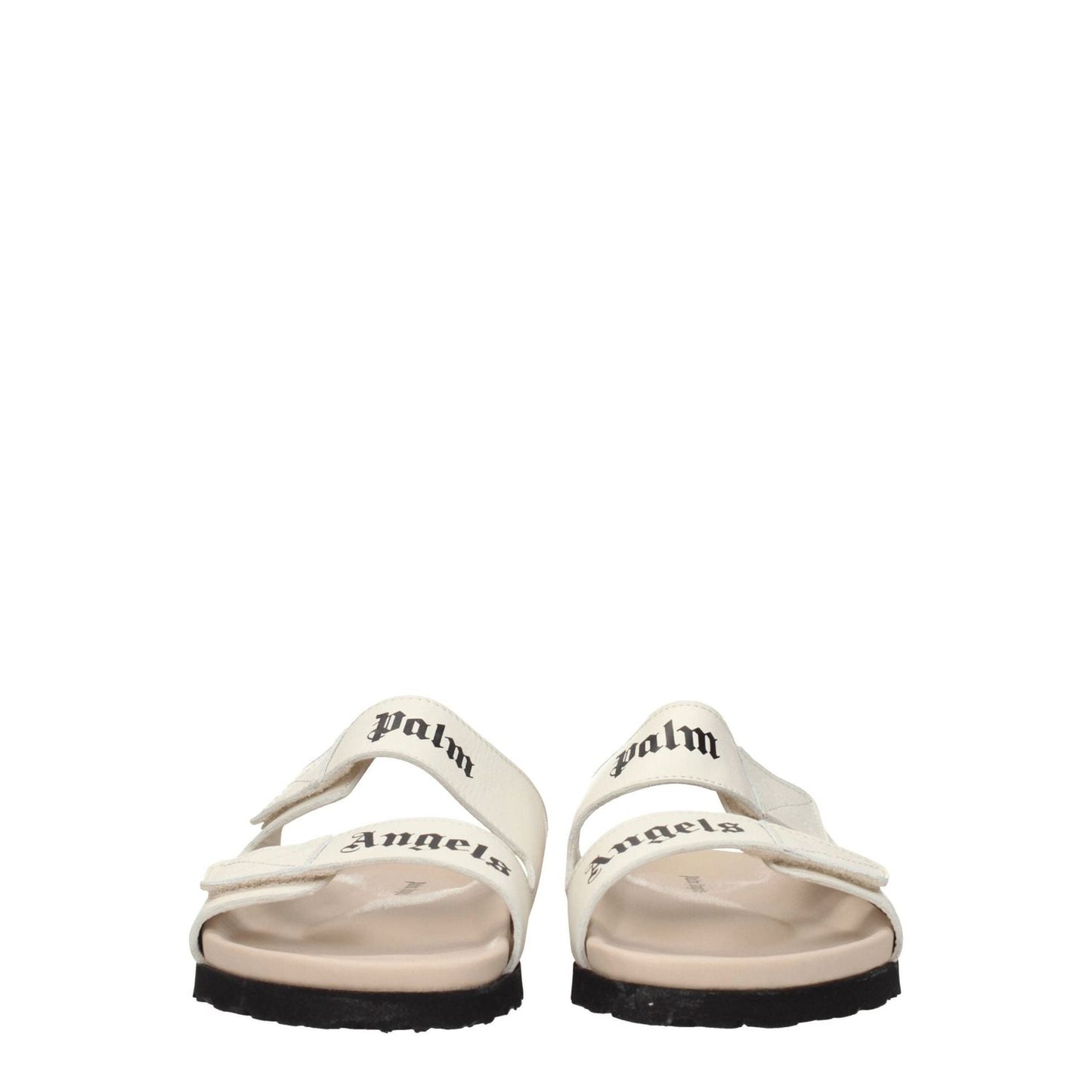 Palm Angels Beige Leather Slippers Sandals PA-8547288940809-EU40/US7