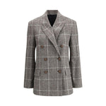 Brunello Cucinelli Alpaca and wool Prince de Galles Blazer BR-MV4037053C011-IT38 | S