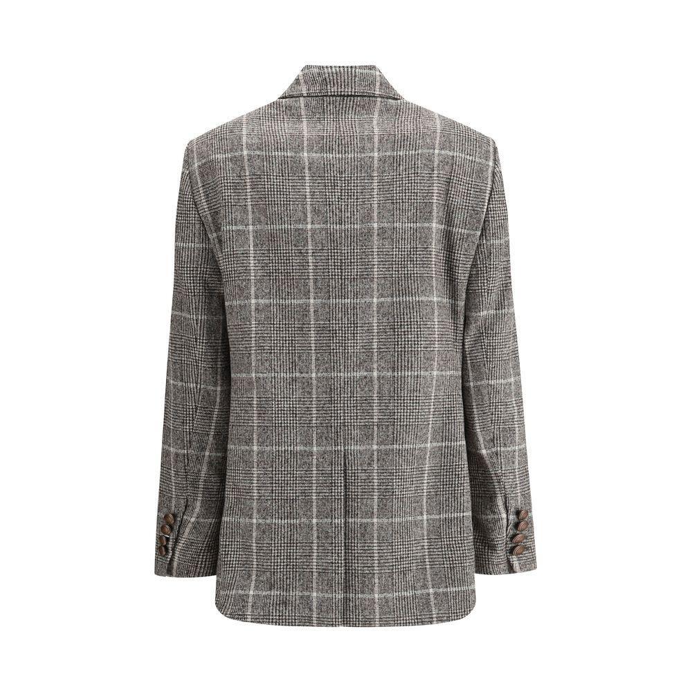 Brunello Cucinelli Alpaca and wool Prince de Galles Blazer BR-MV4037053C011-IT38 | S