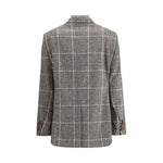 Brunello Cucinelli Alpaca and wool Prince de Galles Blazer BR-MV4037053C011-IT38 | S