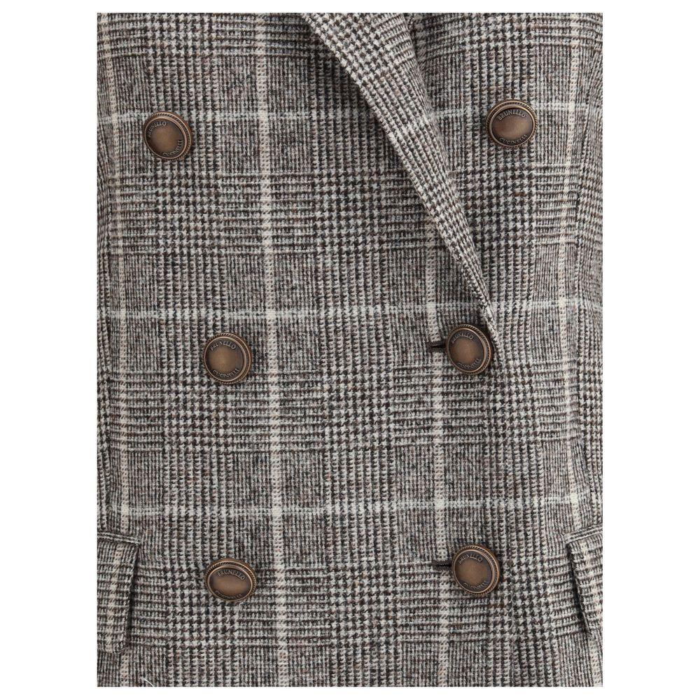 Brunello Cucinelli Alpaca and wool Prince de Galles Blazer BR-MV4037053C011-IT38 | S