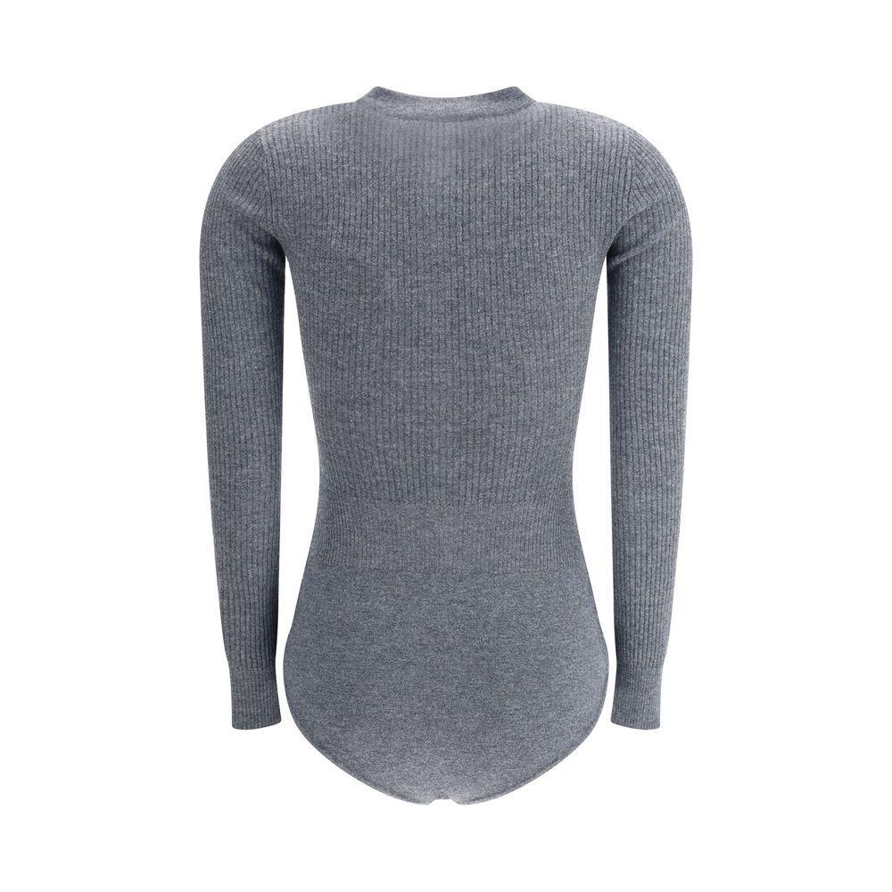 Self-Portrait Long-sleeved wool Bodysuit SE-AW25004TGRGREY-M