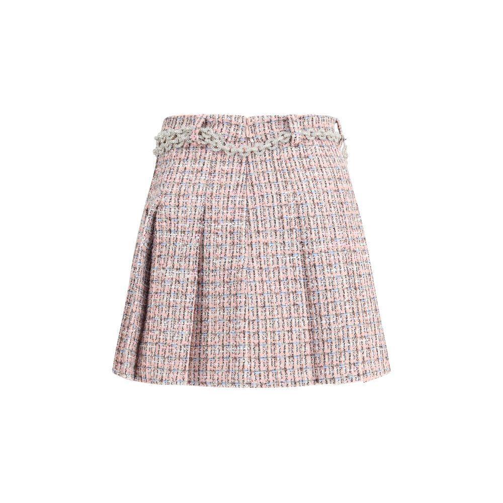 Self-Portrait Crystal Belted Miniskirt SE-AW25048SKAPPINK-6