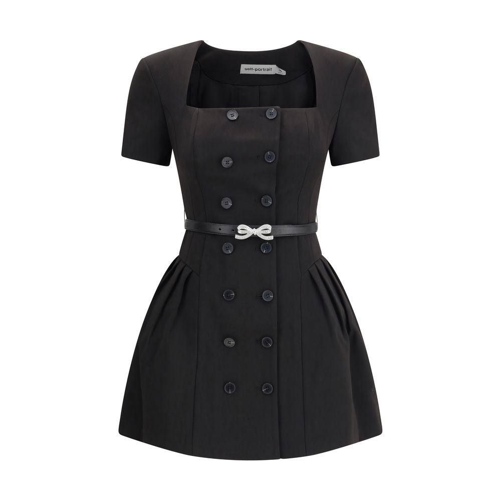 Self-Portrait Crepe short sleeve Dress SE-AW25082SBBLACK-10