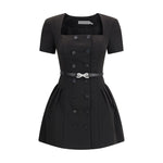 Self-Portrait Crepe short sleeve Dress SE-AW25082SBBLACK-10