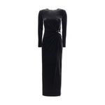 Self-Portrait Embellished velvet midi Dress SE-AW25128MBBLACK-10