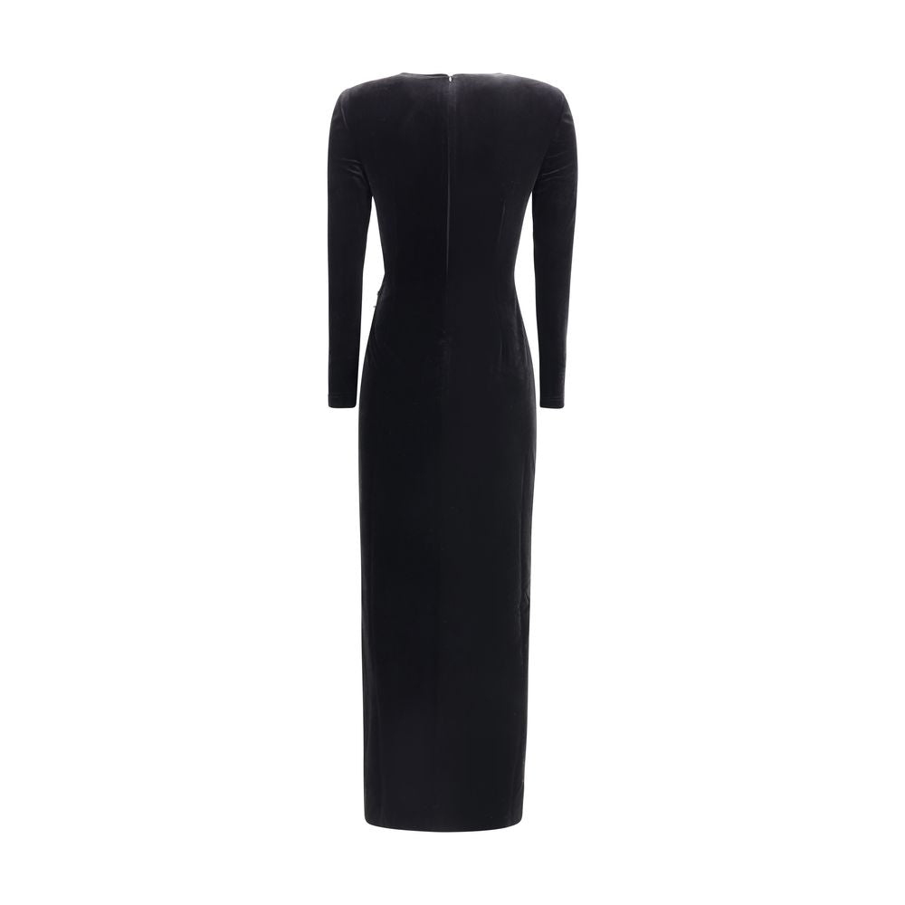 Self-Portrait Embellished velvet midi Dress SE-AW25128MBBLACK-10