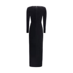 Self-Portrait Embellished velvet midi Dress SE-AW25128MBBLACK-10