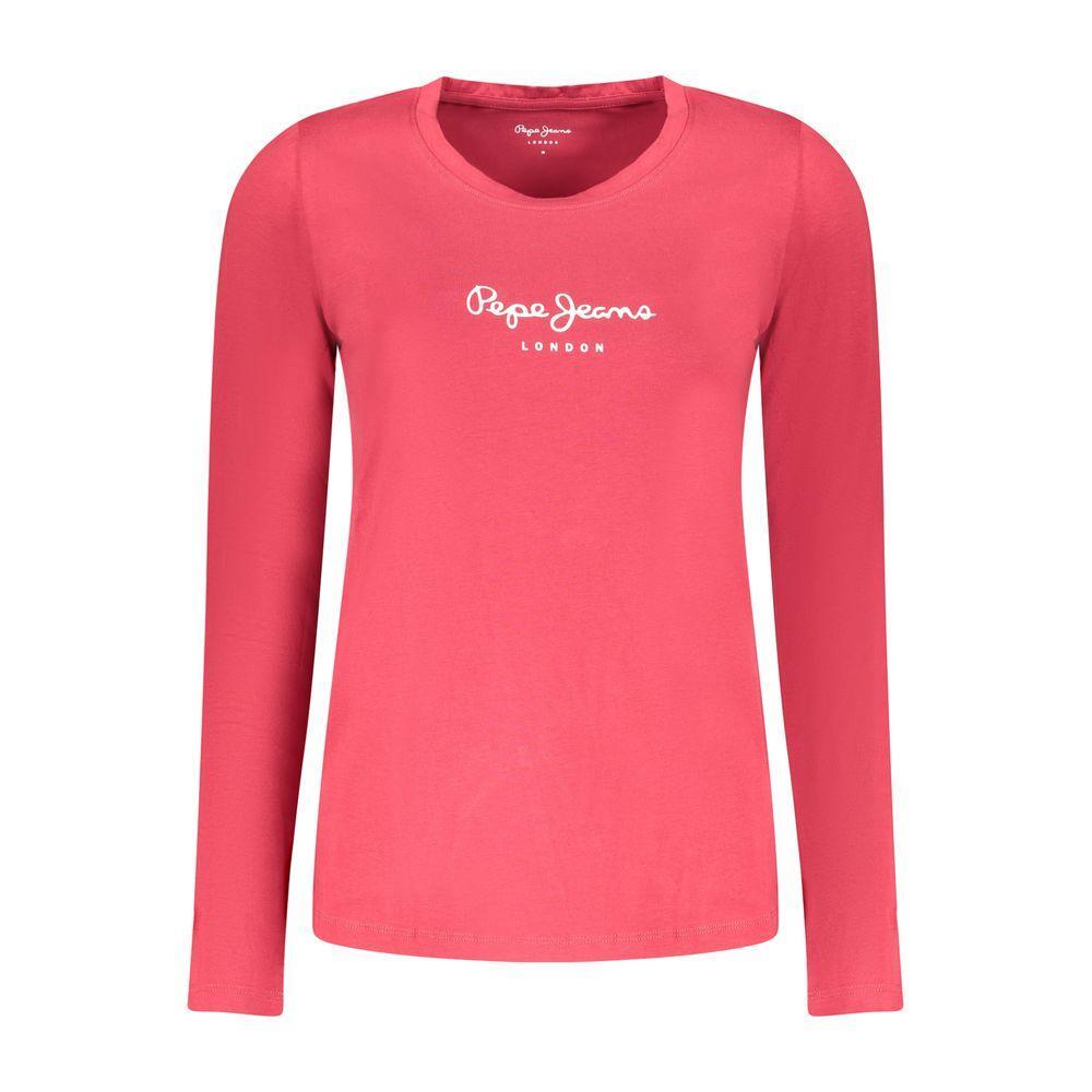 Pepe Jeans Red Cotton Women T-Shirt PE-39599-XS