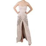 Dolce & Gabbana Beige Sequined Flower Flare Ball Gown Dress DR1687-42