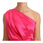 Dolce & Gabbana Pink Sheath Silk Bow Open Shoulder Dress DR28224-38