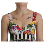 Dolce & Gabbana Multicolor Poplin Floral Mini Flared Dress DR28703-46