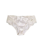 Dolce & Gabbana Ivory White Silk Satin Lace Trim Panty Underwear