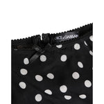 Dolce & Gabbana Black White Polka Dot Silk Slip Panty Underwear