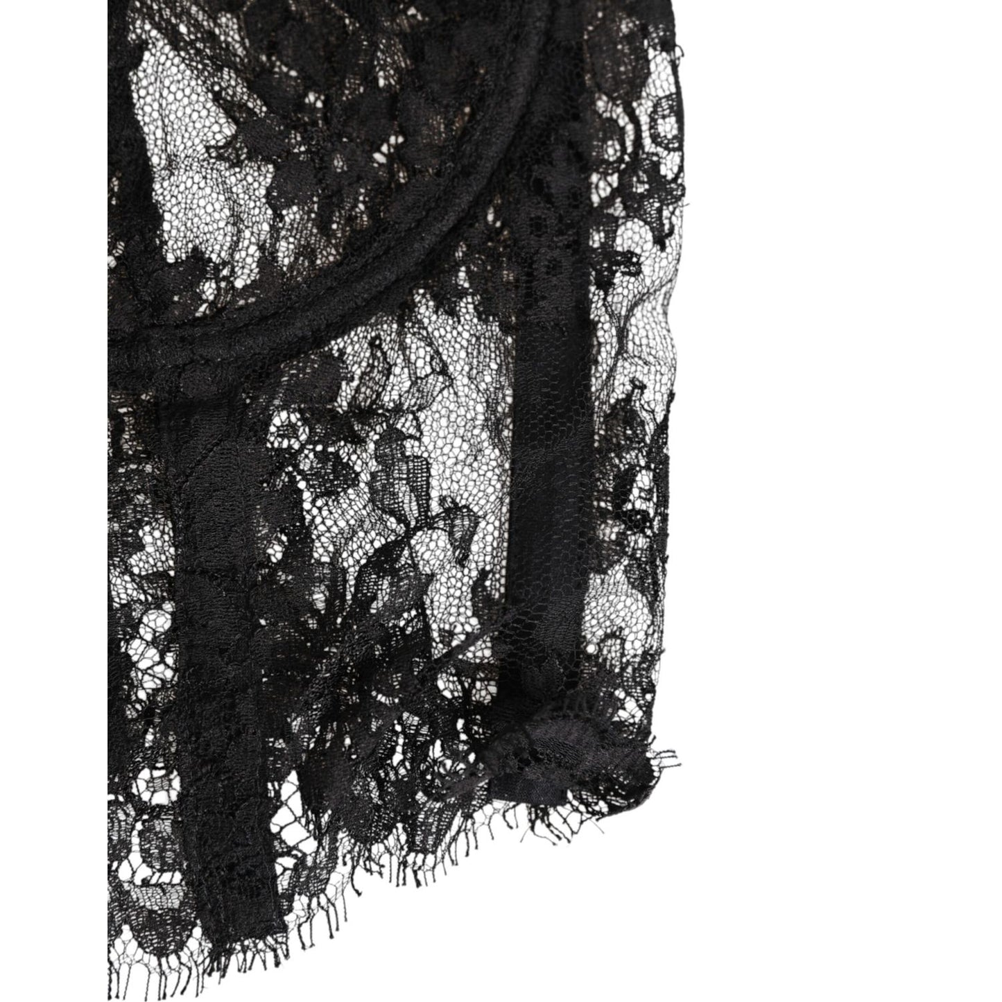 Dolce & Gabbana Black Floral Lace Bustier Bralette Top Underwear