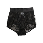 Dolce & Gabbana High Waist Briefs Black Floral Lace Underwear