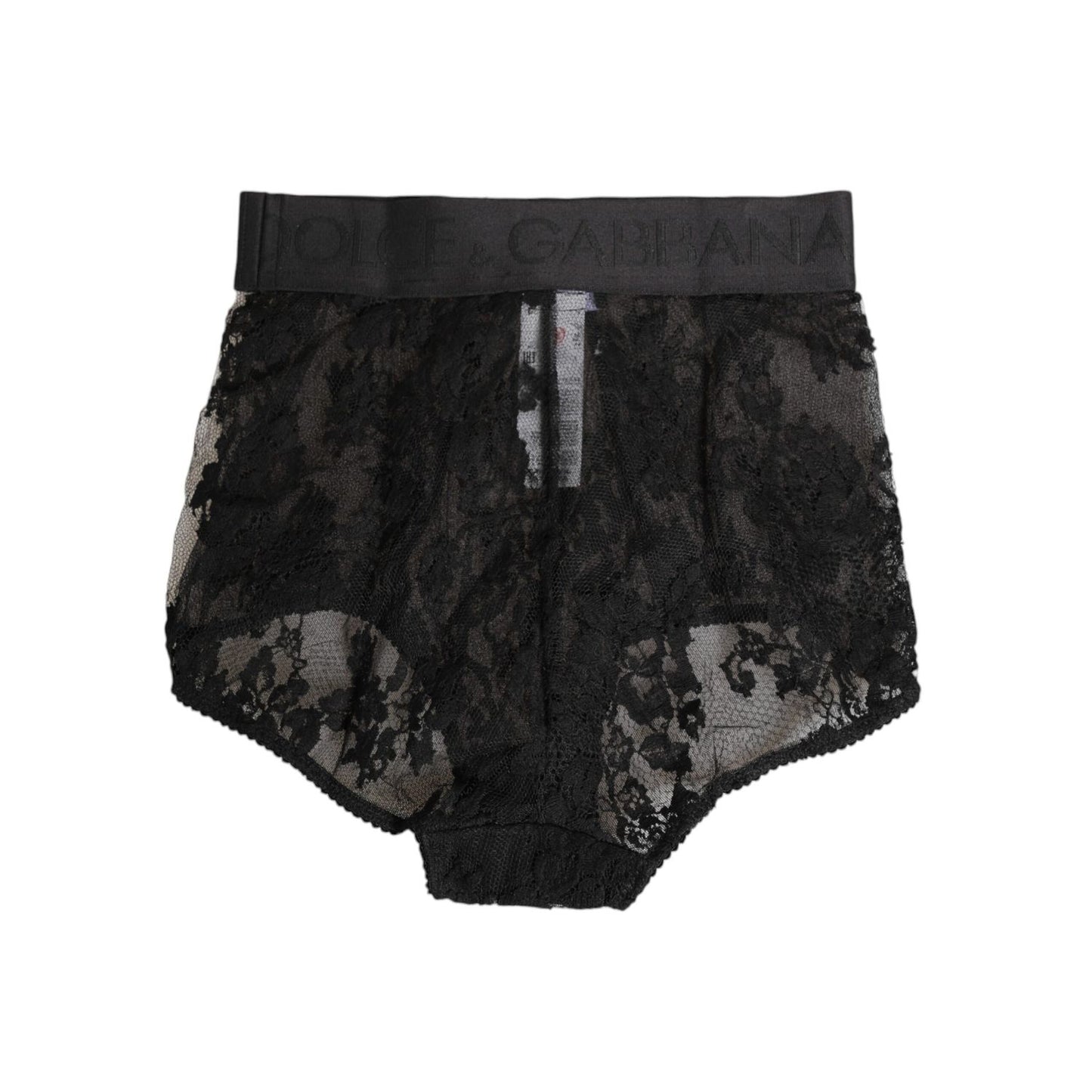 Dolce & Gabbana High Waist Briefs Black Floral Lace Underwear