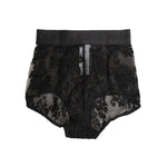 Dolce & Gabbana High Waist Briefs Black Floral Lace Underwear