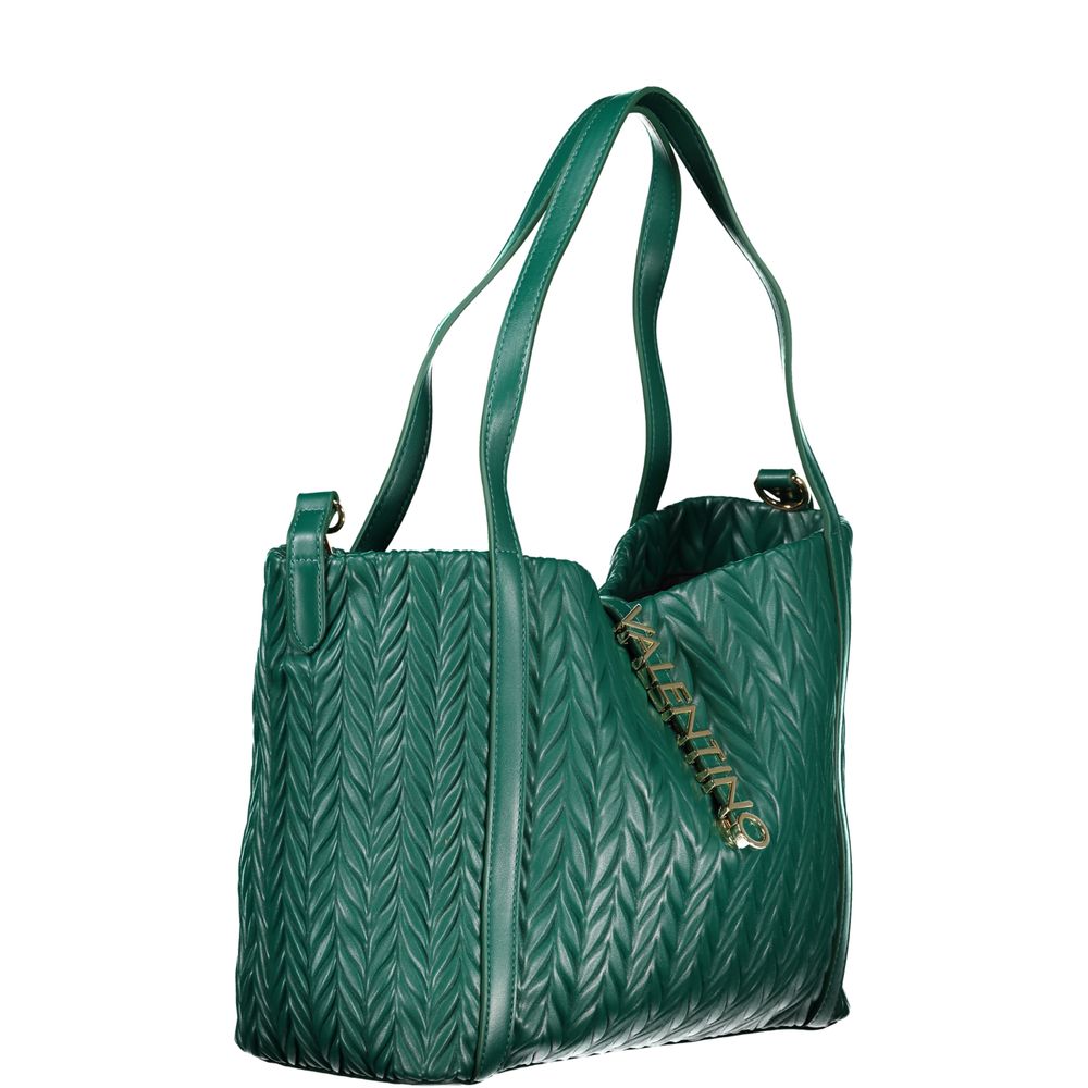 Mario Valentino Green Polyethylene Handbag with snap closure, contrasting details, and protective feet.