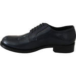 Dolce & Gabbana Blue Leather Derby Dress Formal Shoes MV2436-39