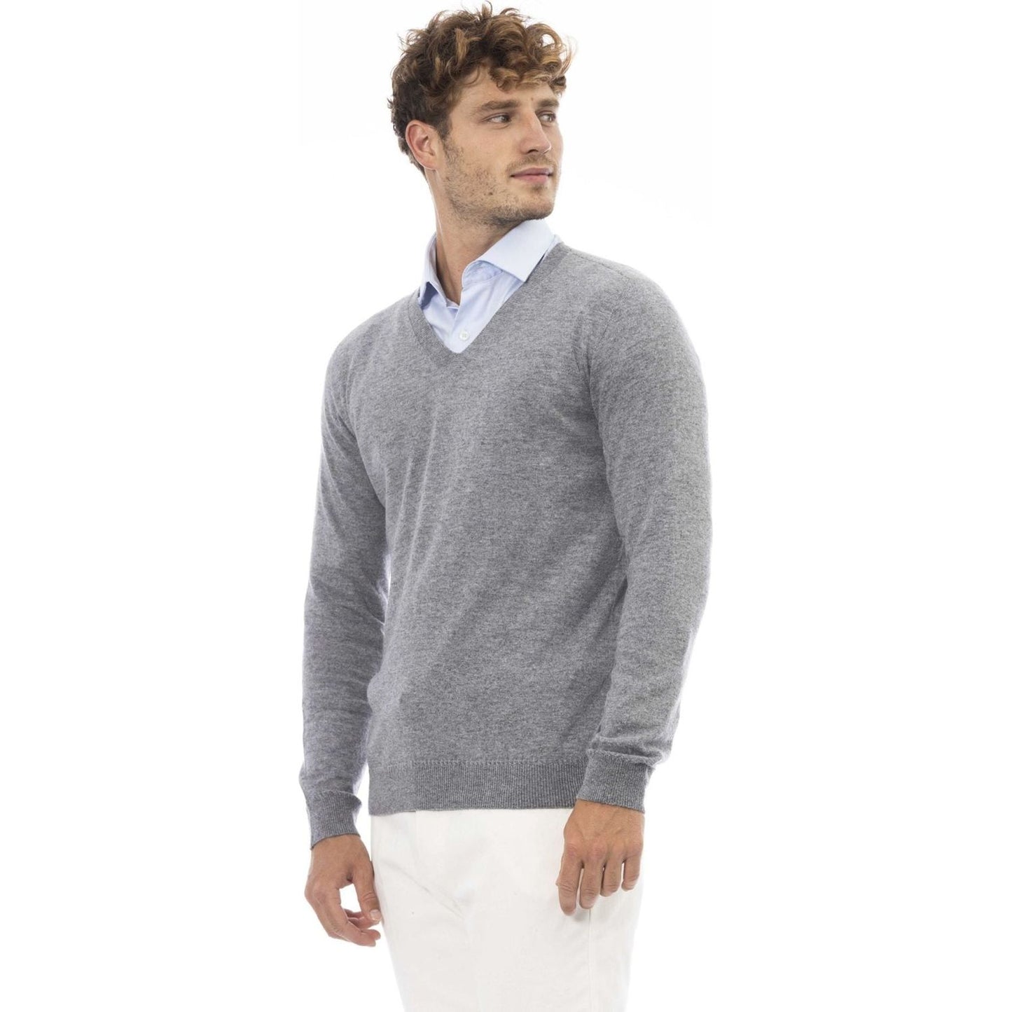 Alpha Studio Sweaters Sweaters Alpha Studio Light Slate Gray