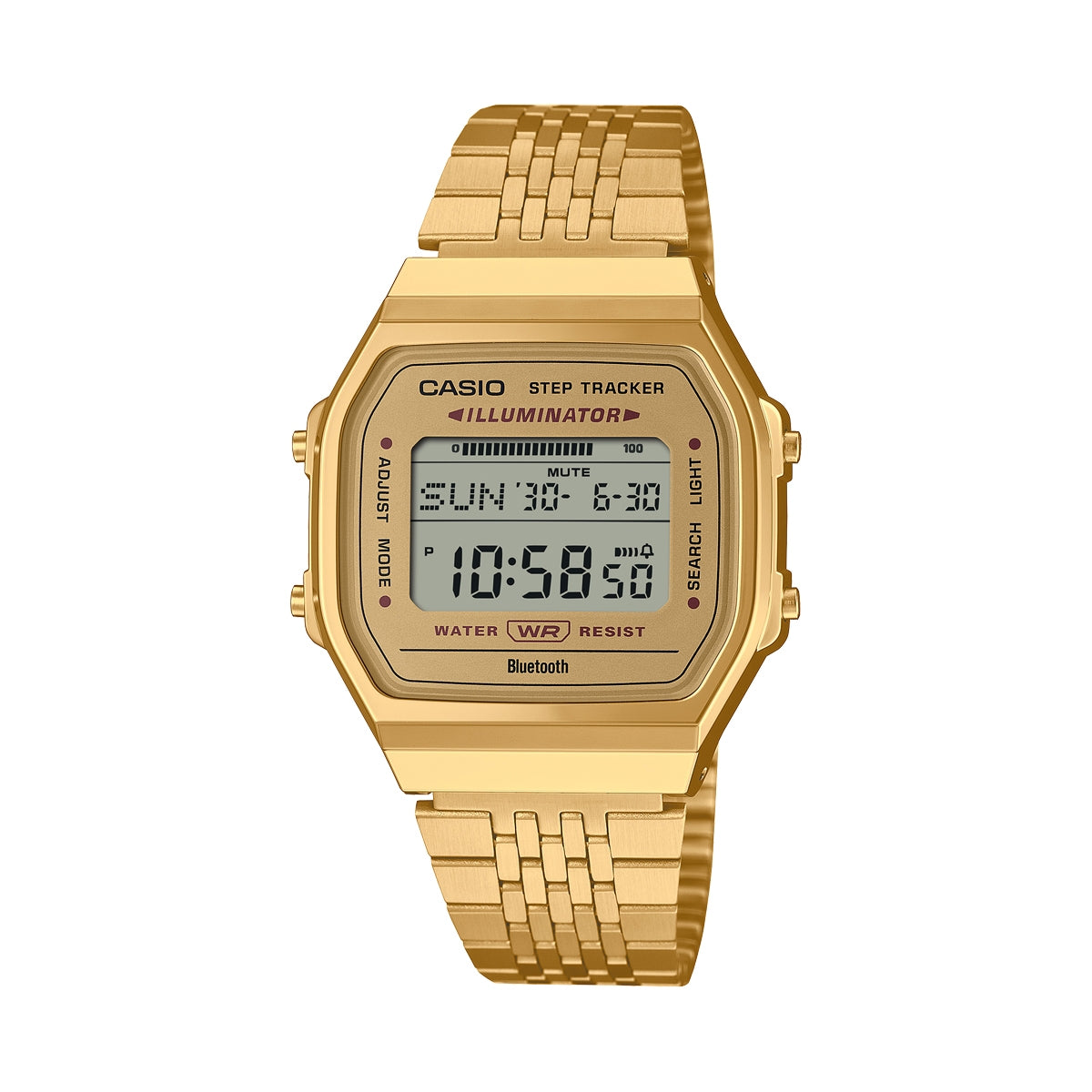 CASIO VINTAGE Mod. BLUETOOTH® SMARTPHONE LINK - GOLD - built-in accelerometer senses body movements + steps counter WATCHES CASIO COLLECTION & VINTAGE Tan