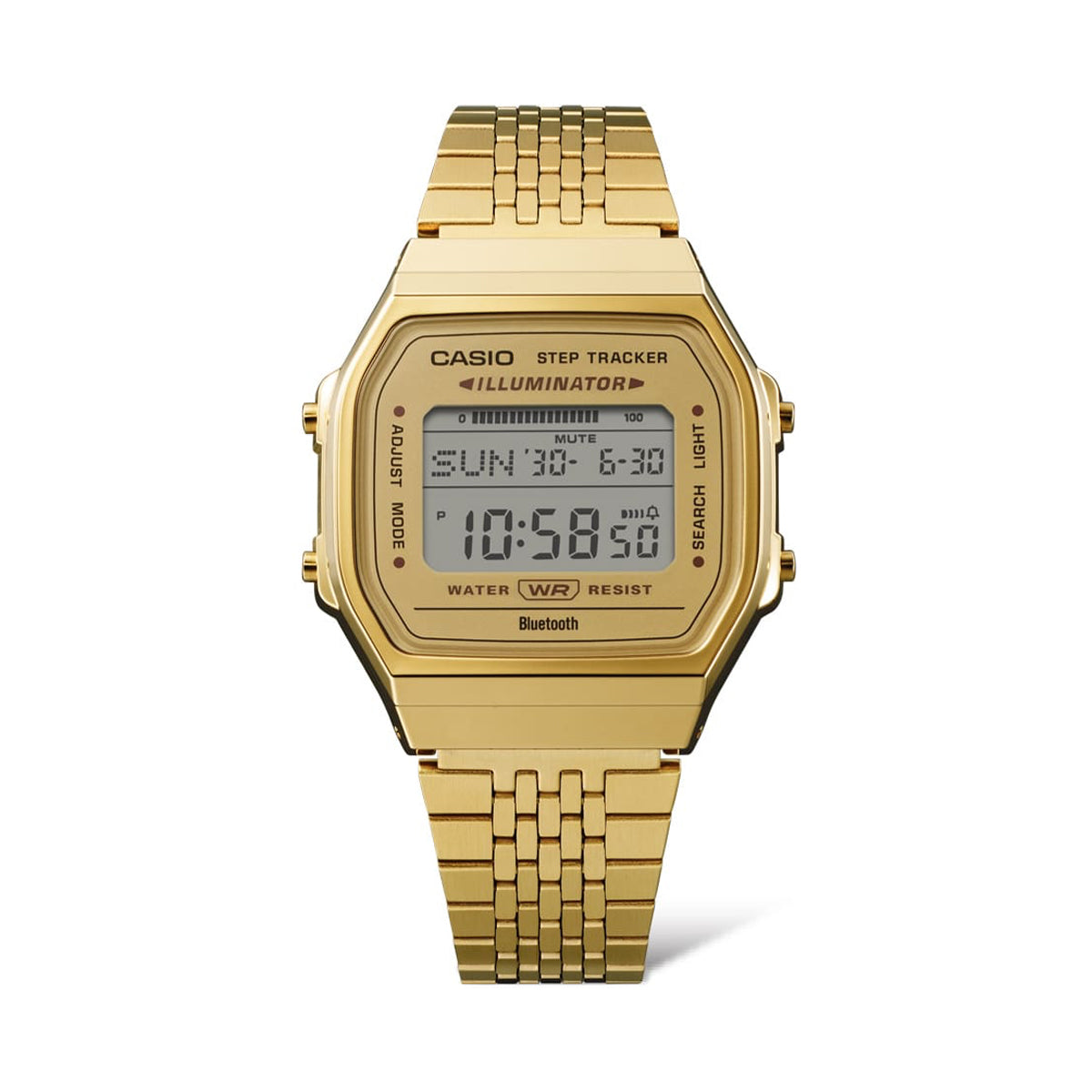 CASIO VINTAGE Mod. BLUETOOTH® SMARTPHONE LINK - GOLD - built-in accelerometer senses body movements + steps counter WATCHES CASIO COLLECTION & VINTAGE Dark Khaki