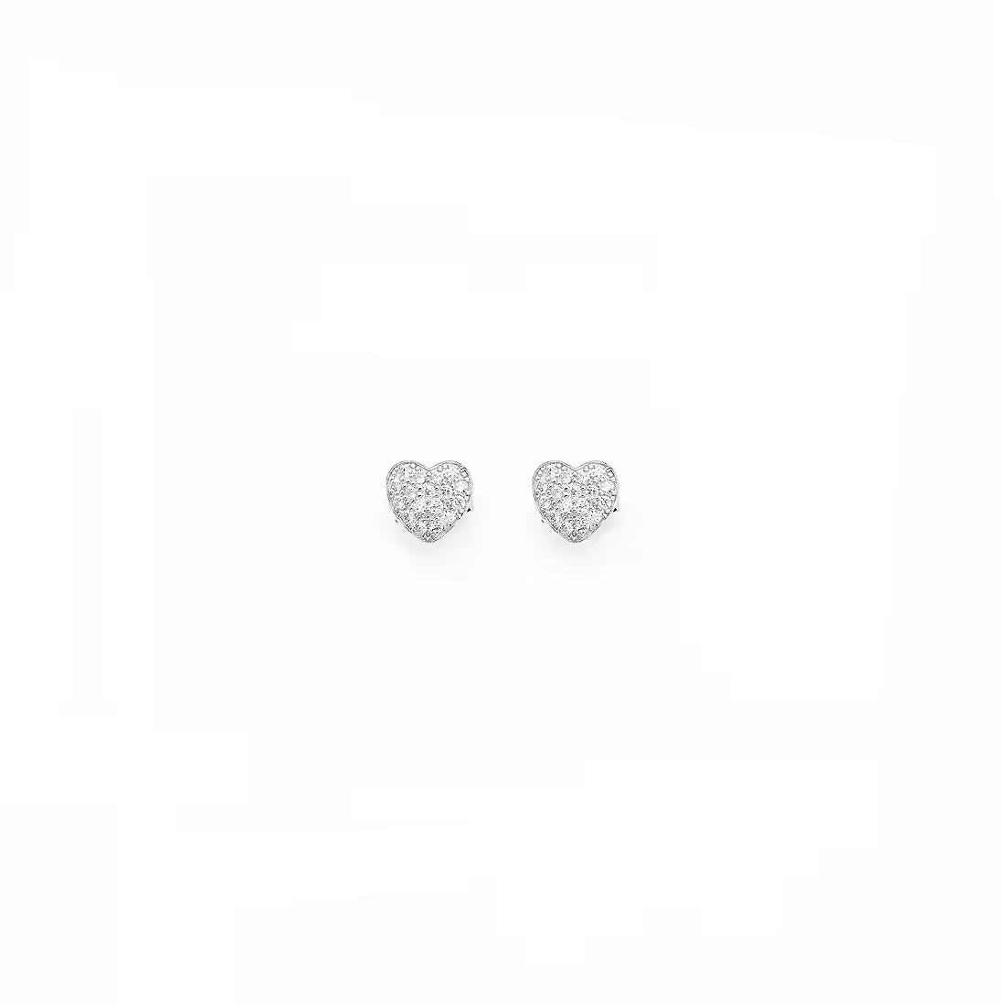 AMEN JEWELRY Mod. ORHZB1 heart-shaped earrings on white background