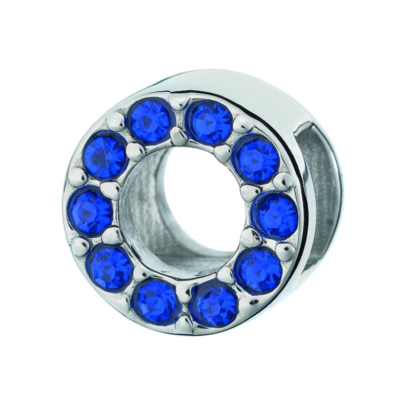 AN JEWELS JEWELRY Mod. AL.DLI01BL silver charm with blue gemstones, elegant design for bracelets