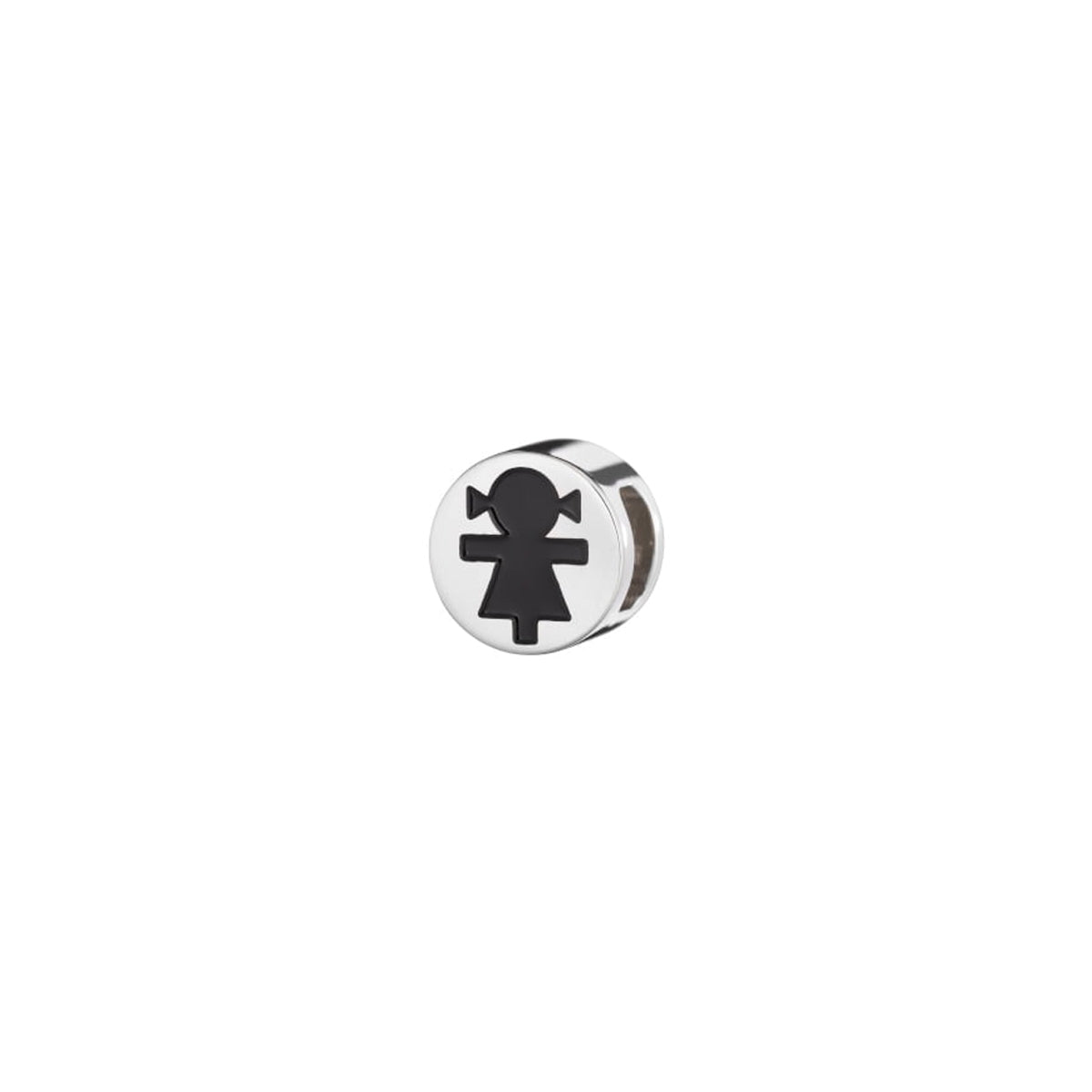 AN JEWELS JEWELRY Mod. AL.DLIMGIRL silver charm with girl silhouette design