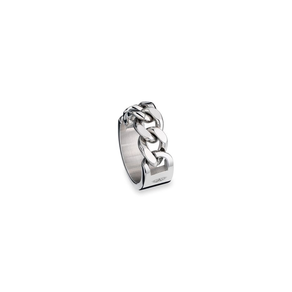 Silver chain ring AN JEWELS JEWELRY Mod. AL.RLY01S-9 on white background, elegant design