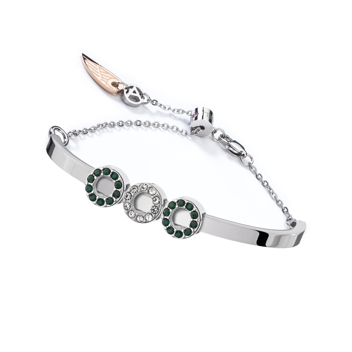 AN JEWELS JEWELRY Mod. ANPULSEIRALI17 silver bracelet with decorative circular design.