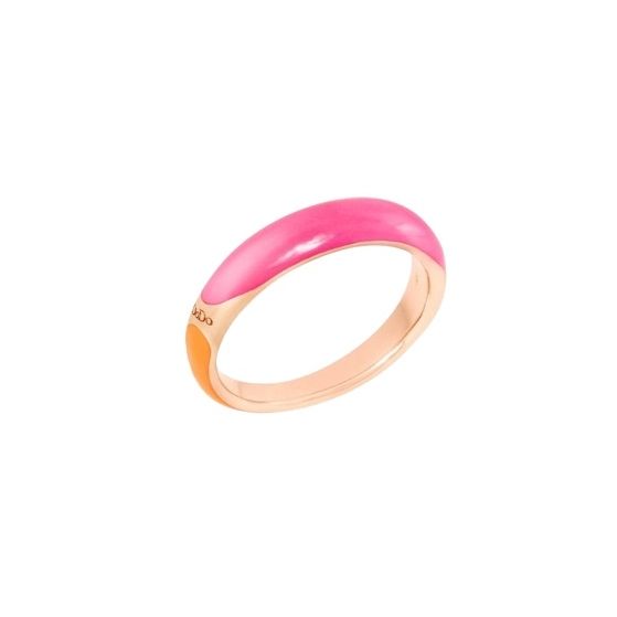 Alt Tag: ANELLI DODO MOD. DAC3007RONDEAFRAG50 - Elegant pink and orange enamel ring design