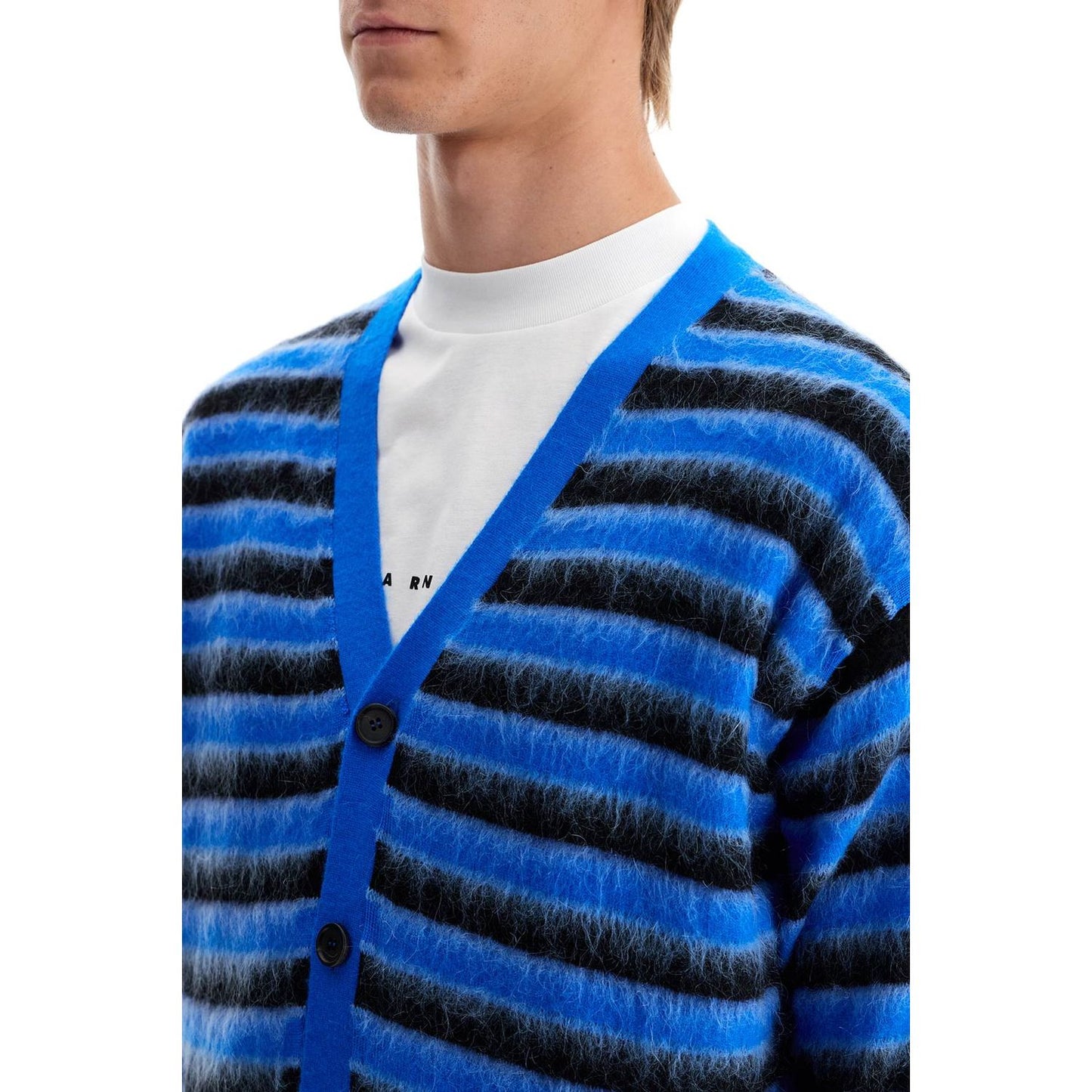 Marni striped wool and mohair cardigan